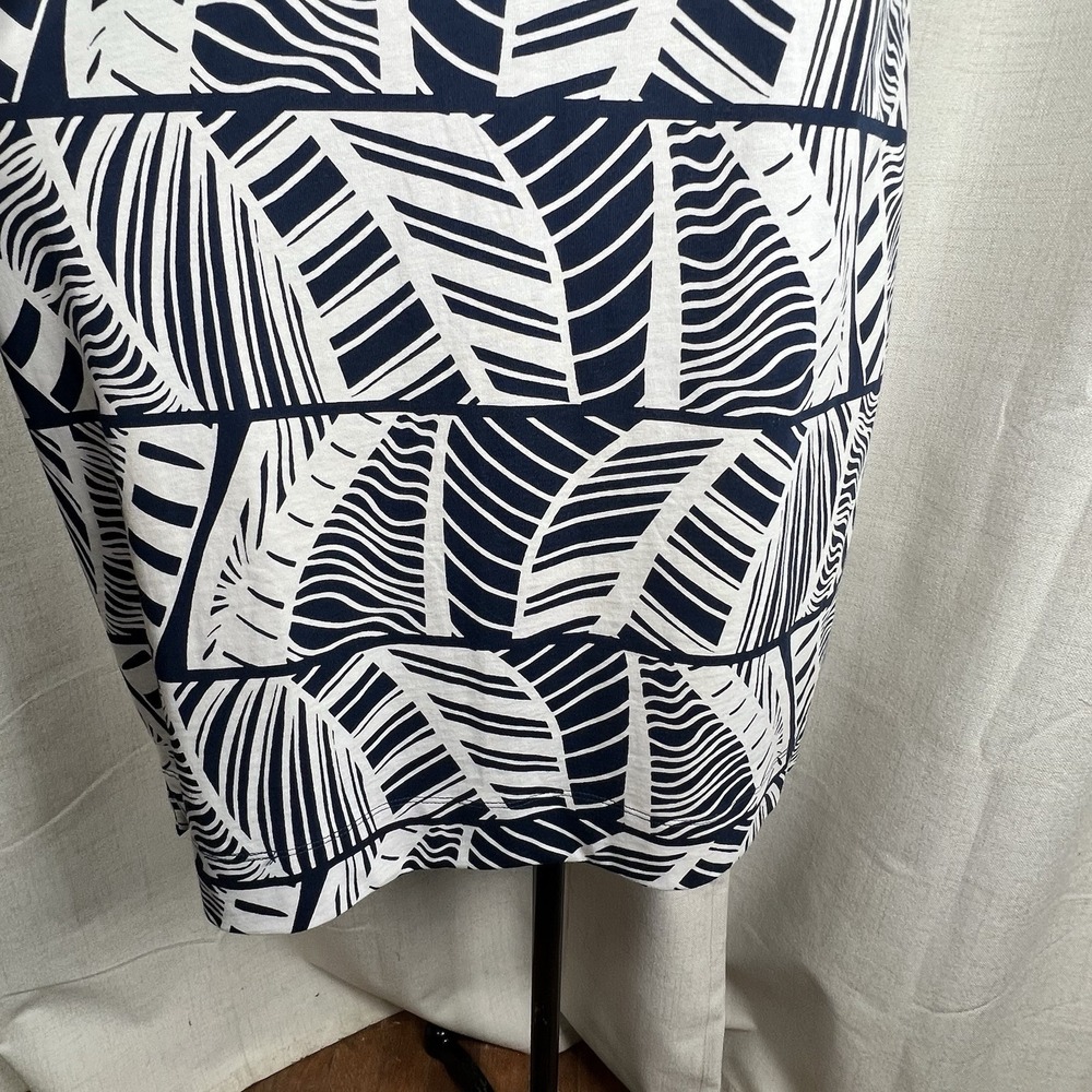NEW! Tommy Bahama Leaf Line T-Shirt Dress Navy Blue White Size Large Nautical - Picture 3 of 11